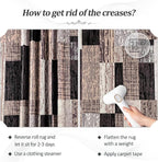 FlyDOIT Modern Geometric Patchwork Area Rug, 2x6 Chocolate Runner Rugs for Living Room, Rockwood Collection Indoor Rugs for Bedroom, Throw Carpet Floor Decor for Entryway Dining Room Office Nursery
