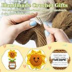Positive Sunflower Graduation Gifts for Women Men Teens - Handmade Positive Crochet Animals, Stuffers for Mom Teacher Best Friend Bestie Sister, Cute Stocking Stuffers for Her Him