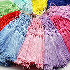 Tassels for Decoration 13cm/5 Inch Silky Floss Bookmark Tassels Hanging Rope for Jewelry Making DIY Craft Accessory(Pink)
