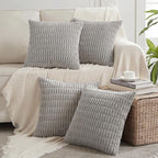 Fancy Homi 4 Packs Decorative Throw Pillow Covers for Living Room Couch Bed, Modern Farmhouse Boho Home Décor Accent Cushion Case, 26" x 26", Gray