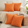 Fancy Homi 4 Packs Decorative Throw Pillow Covers for Living Room Couch Bed, Modern Farmhouse Boho Home Décor Accent Cushion Case, 16" x 16", Orange