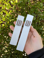 A&S Mezuzot Modern Concrete Mezuzah Case with Scroll, Easy Peel and Stick Mezuza (Ivory+ Wood Shin, 6 Inches)