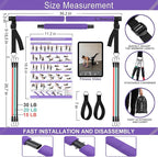 Portable Pilates Bar Kit with Resistance Bands for Men and Women - 3 Set Exercise Resistance Bands - Multifunctional Home Gym - Supports Full-Body Workouts – with Fitness Poster and Video