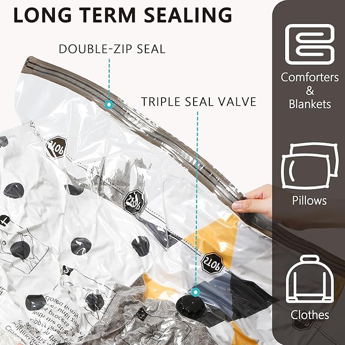 Vacuum Storage Bags, Compression Packing Space Saver Seal Bags for Clothing Bedding Comforters Blankets Pillows, 28 Combo