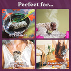 White Sage Smudge Sticks | California Sage Incense Sticks for Home Cleansing, Spiritual Smudging Rituals and Meditation | Sustainably Sourced 4 inch White Sage Bundle | Smudge Kit of 9