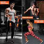WALITO Resistance Bands Set - Exercise Bands with Handles, Door Anchor, Legs Ankle Straps, for Heavy Resistance Training, Physical Therapy, Muscle Training, Yoga, Home Workouts, Gym