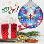 Butterfly Elf Stained Glass Orament - Christmas Ornament - Christmas Decorations for Tree - Holiday Present ldeas - Gift Exchange