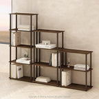 Furinno Turn-N-Tube Book Shelf, 3-Tier Bookshelf, Bookcase with Multipurpose Compact Display Rack, 11.6 x 23.6 x 29.6, for Living Room, Bedroom, Home Office, Walnut/Brown