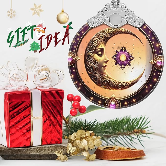 Sun and Moon Stained Glass Orament - Christmas Ornament - Christmas Decorations for Tree - Holiday Present ldeas - Gift Exchange