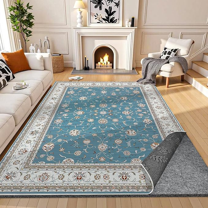 Waterproof Rug Pad, Thick 3x5 ft Under Area Rug Carpet Pad, Non Slip Felt Rug Pads for Hardwood Floors, Keep Carpets in Place Soft and Prevent Rug from Wrinkling or Buckling