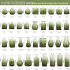 36Pcs Bud Vases Set Small Vintage Glass Bottles Bud Vases in Bulk Multiple Shape Cute Glass Vases for Rustic Wedding Centerpieces Table Decorations and Home Decor(Green)