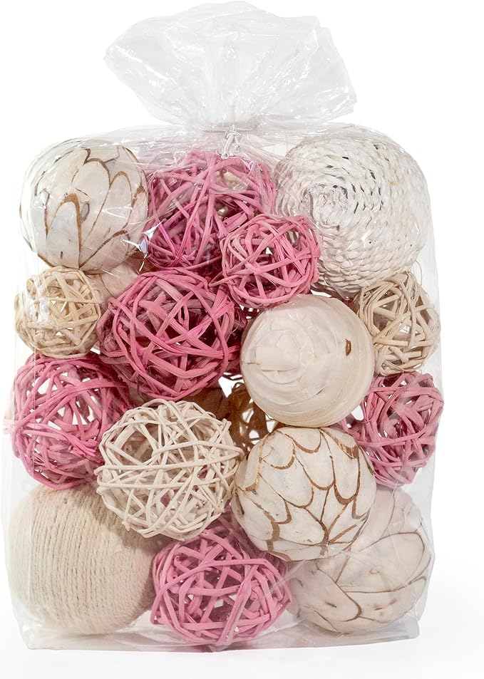ANDALUCA Pink Decorative Balls Bowl Filler Orbs Home Decoration (Pink)