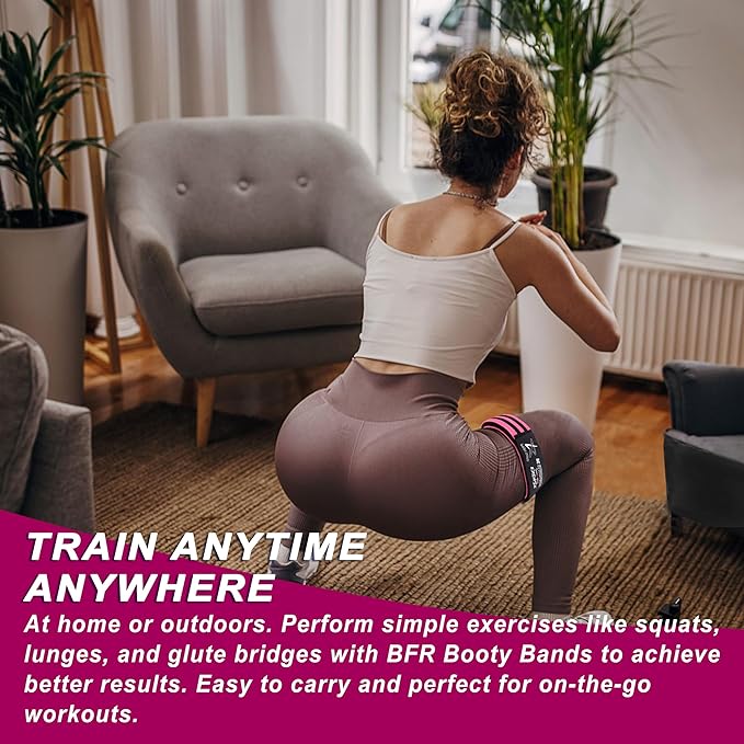 BFR Occlusion Bands for Women Glutes,Blood Flow Restriction Bands for Legs, Butt & Hip Building, Workouts, Best Fabric Resistance Bands for Squat Butt & Thigh