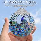Peacock Stained Glass Ornament - Christmas Tree Decor, Peacock Ornaments for Holiday Gifts