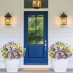 MARTINE MALL 12 Bundles Look Real Artificial Flowers for Outdoors, Realistic Fake Outdoor Flowers, UV Resistant Silk Pansy Flowers for Outside Faux Flower Plants for Outdoor Porch Garden, Mixed Colors