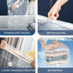 1 PACK Cube Vacuum Storage Bags,Jumbo Cube (31.4 * 39.3 * 14.9 Inch), Extra Large Vacuum Seal Bags for Clothing, Comforters, Blankets, Bedding, Closet Organization Space Saving