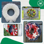 5-Pack 10 Inch Wire Wreath Frame – Round Metal Wreath Form with Ring Design for DIY Crafts, Floral Projects, and Home Decor – Dark Green Wire Frame for Christmas Holiday & Weddings