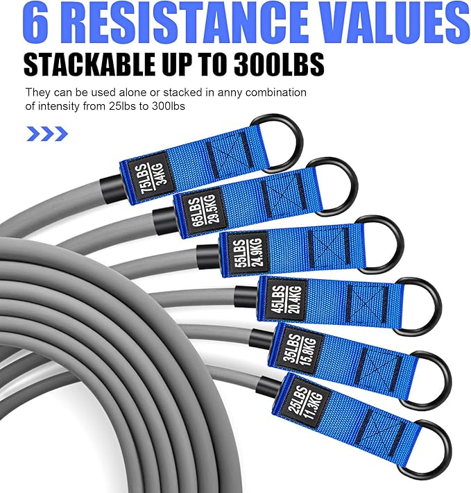 HPYGN Heavy Resistance Bands, 300LBS Exercise Bands for Working Out, Fitness Bands with Handles, Workout Bands for Men, Weight Bands Set for Muscle Training, Strength, Slim, Yoga, Home Gym Equipment