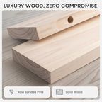 Homeforia 18 inch Wood Floating Shelves, High End Solid Natural Wood 18inch Floating Shelf for Wall Mounted, Unfinished Wooden 18in Floating Shelves, Heavy Duty Bracket, 18 X 6.5 X 1.75 inch, Set of 3