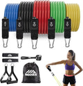 Exercise Resistance Bands for Working Out Set of 5 for Women and Men, Stretch Bands for Exercise, Physical Therapy, Arms Legs Workout, Stretching, Home Fitness