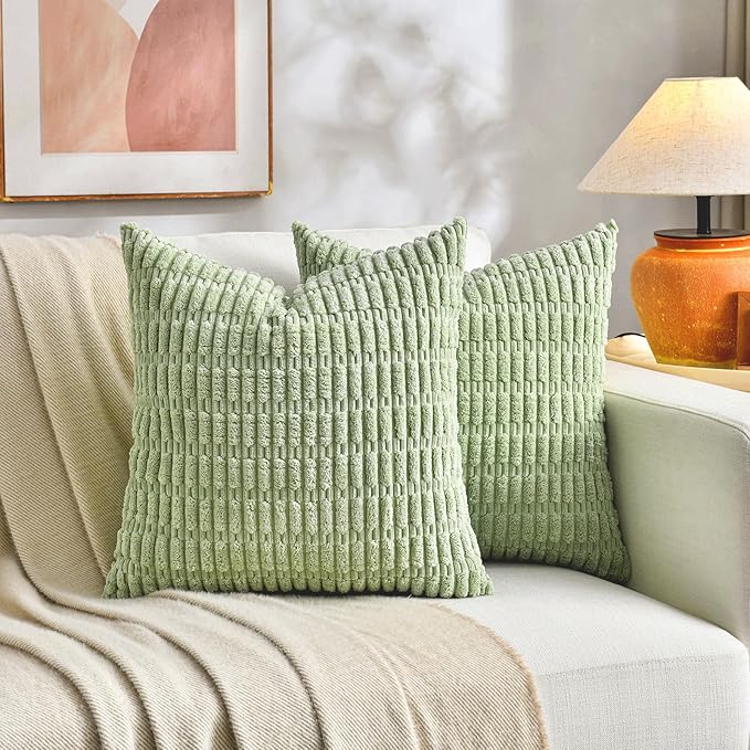 Fancy Homi 4 Packs Decorative Throw Pillow Covers for Living Room Couch Bed, Modern Farmhouse Boho Home Décor Accent Cushion Case, 20" x 20", Yellow Green Series