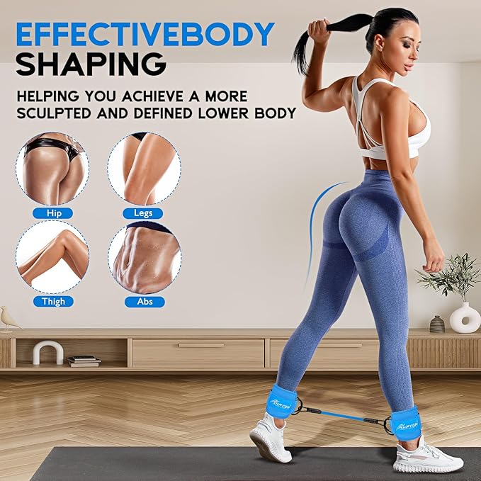 HPYGN Ankle Resistance Bands, Ankle Bands for Working Out with Cuffs, Resistance Bands for Leg Butt Training Workout Equipment for Kickbacks Hip Gluteus Training, Ankle Strap with Exercise Bands