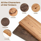 Floating Shelves for Wall Decor, Rustic Solid Elm Wood Live Edge Floating Shelves Wall Mounted, Wall Shelves with Invisible Bracket for Living Room Bathroom Bedroom Kitchen, 36 Inch Set of 2, Walnut