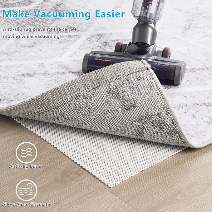 Non Slip Area Rug Pads Non Skid Rug Gripper 2x8 Feet Extra Thick Pad Anti-Slip Carpet Rug Mats for Hardwood Surface Floors, Keep Rugs Safe and in Place (2 x 8 Ft)