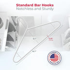 Neaties Plastic Hangers 45 Pack – Made in The USA – 6lb Capacity Standard Clothes Hangers with Strap Hooks for Dresses, Lingerie, Shirts, Pants, and Jackets – Gray