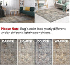 Keen Home Design 6x9 Rug - Machine Washable Area Rug with Non-Slip Backing, Ideal for Living Room, Dining Room, Bedroom - Vintage, Easy Clean, Durable, Low Pile Rug - (6' x 9')