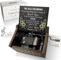 Music Box Gifts for Grandma You are My Sunshine Hand Crank Engraved Wooden Musical Boxes Sunflower Gift for Grandmother on Birthday Christmas Mothers Day(Black)