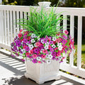 Artificial Flowers for Outdoors, 14 Bundles UV Resistant Fake Flowers Daisy with Greenery Plants,Faux Outdoor Flowers for Spring Summer Decoration, Outdoor Faux Plants Home Window Porch Patio Yard