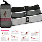Hatha Yoga Large Resistance Band,14.5" x3.15",Fabric Exercise Loop Bands with Instruction Guide and Carry Bag, Set of 3.