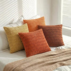 Fancy Homi 4 Packs Decorative Throw Pillow Covers for Living Room Couch Bed, Modern Farmhouse Boho Home Décor Accent Cushion Case, 20" x 20", Burnt Orange Series