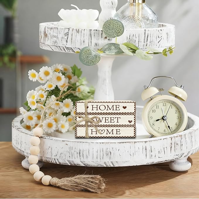 Mini Decorative Books For Home Decor, Small Wood Book Stack For Table Decor, Home Sweet Home decoration Books For Living Room Bookshelf, Farmhouse Stacked Books decoration（L53)