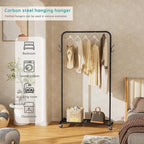 SINGAYE Clothes Rack Garment Coat ：Drying Clothing Racks Metal Freestanding for Hanging Clothes Portable Closet for Laundry Bedroom Black