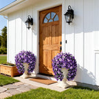 HyeFlora Artificial Flowers for Outdoors 2pcs Faux Silk Pansy Vines Lush UV Resistant Fake Hanging Flower Plants for Outside Porch Yard Patio Window Box (White)