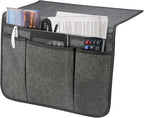 Bedside Caddy Bedside Storage Organizer Magazine Phone Tablet iPad Remote Holder, Organizer Caddy for Home College Dorm Bed, Sofa, Bunk Bed (Dark Grey)