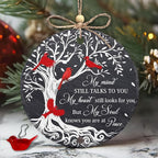 Hyturtle Cardinal Memorial Ornament - My Mind Still Talks to You 4" Stone Ornament - Sympathy Gift for Loss of Loved One - Memorial Hanging Home Decorations Ornaments Memorial 3