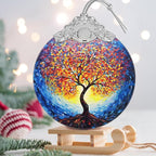 Stained Glass Suncatcher Ornament - Tree of Life Christmas Decorations - Christmas Ornaments for Tree - Holiday Present Ideas - Gift Exchange