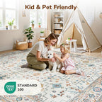 Lessymo Washable Rug for Entryway, 2x3 Kitchen Rugs Non Slip Bathroom Rug, Small Door Mat Indoor Entrance Front Door, Stain Resistant Ashen Charcoal Floral Decor, Multi/Ivory