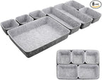 8pcs Drawer Organizers, Separators, Storage Box,Felt Storage Bins Inserts Tool Containers Toy Basket Shelf Cubes Foldable Drawer Dividers Desk Organisers -Grey Matching