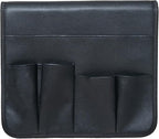 PU Leather Sofa Armrest Organizer, Armchair Magazine Holders, Waterproof Remote Holder for Recliner Couch with 1 Large Pocket, 4 Small Pockets for Magazine, Remote, Phone, Ipad, Books (Black)