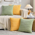 Fancy Homi 4 Packs Decorative Throw Pillow Covers for Living Room Couch Bed, Modern Farmhouse Boho Home Décor Accent Cushion Case, 16" x 16", Yellow Green Series