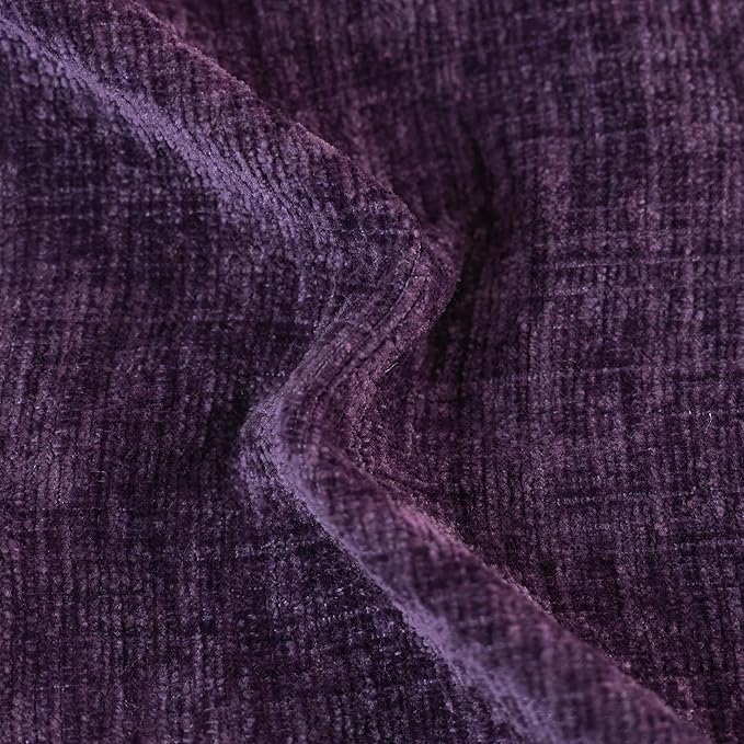 CaliTime Throw Pillow Covers Decorative 26 X 26 Inches Pack of 2 Cozy Chenille Cushion Cases for Couch Sofa Bed Living Room Home Plum Purple