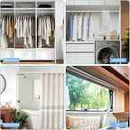 3 Pack Closet Rods for Hanging Clothes, 17 to 54 Inch Heavy Duty Stepless Adjustable Closet Hanging Rod, 1.3 Inch Diameter Metal Closet Rod for Wardrobes Laundry Bedroom RV, White