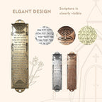 Mezuzah with Scroll for Door, Metal Mezuzah Cases with Double Sided Tape, Waterproof Plaque with English and Hebrew Blessing Scripture for Jewish House Warming Gift, Hannukah Decor (2 Pcs)