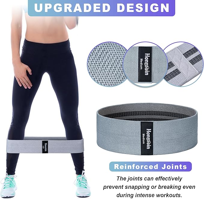 Resistance Bands for Working Out, 3 Levels Exercise Bands Workout Bands Set for Women Men, Hip Legs Booty Bands for Home Fitness, Gym, Yoga, Pilates
