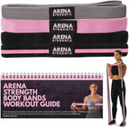 Arena Strength Long Fabric Full Body Resistance Bands Set of 4 and Pull Up Assistance Bands | Cloth Resistance Bands Loop with Fabric Exercise Resistance Bands Workout Guide