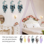 PATIKIL Crystal Life of Tree Dream Catchers, 28 Inch Feather Handmade Moon Dream Catchers with Gemstone Agate Stone Wall Hangings Decor for Home Wedding Bedroom Living Room, Black Yellow